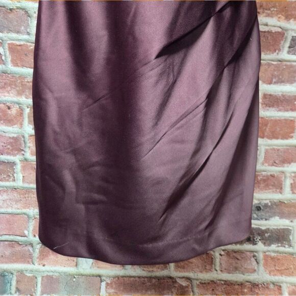 Express Purple Strapless Cocktail Dress Size 8 Satin Ruched Party Mini Formal - Picture 4 of 7